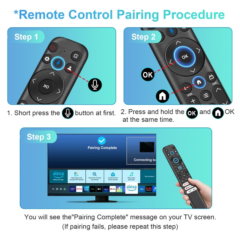 Daloben جهاز تحكم بديل صوتي لتلفاز TCL، جهاز تحكم RC813 البديل متوافق مع تلفزيونات TCL QM7 QM8 S5 S4 S3 Q7 Q6 Q5 الذكية 2017-2025 - Image 5