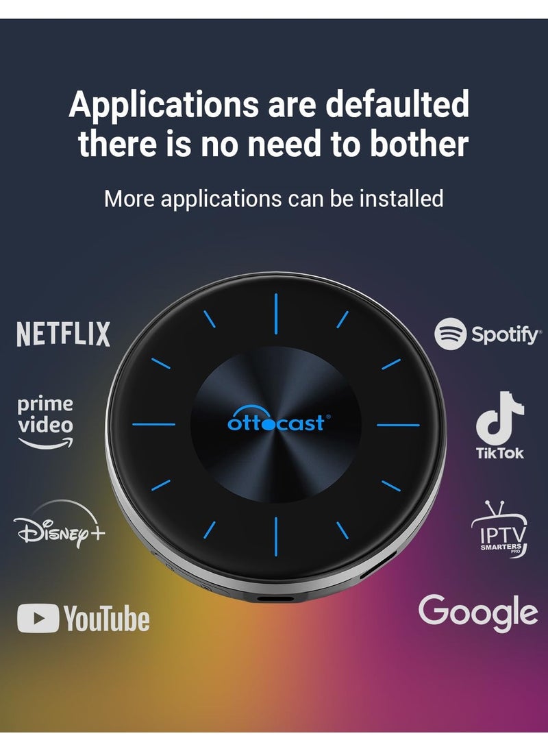 Ottocast - OTTOCAST P3 CarPlay AI Box  Android 12.0 CarPlay Video Adapter Wireless CarPlay Android Auto Dongle Support HDMI Output, - Image 1