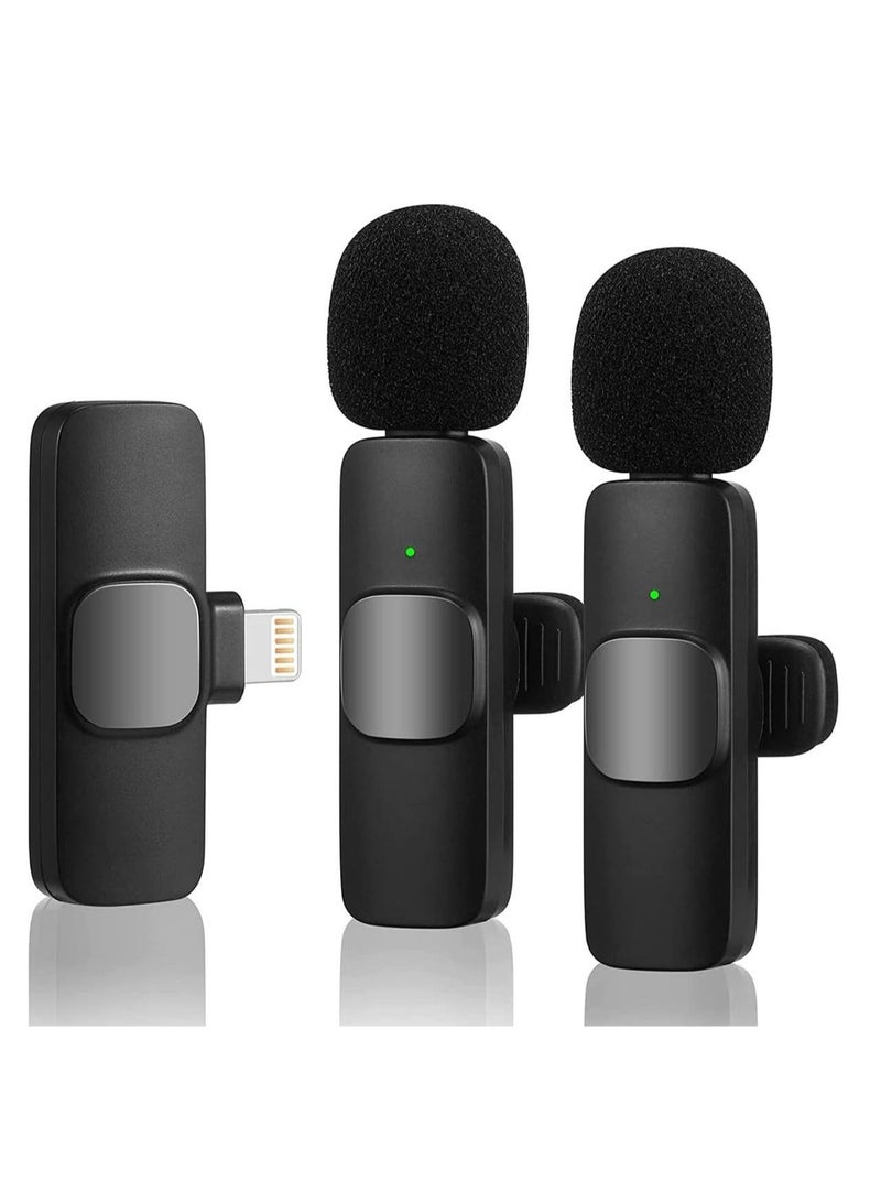 ميكروفون لافاليير لاسلكي لجهاز iPhone و iPad، ميكروفون لاسلكي سهل الاستخدام للتسجيل، البث المباشر، يوتيوب، تيك توك، فيسبوك، تقليل الضوضاء وتزامن تلقائي - Image 1