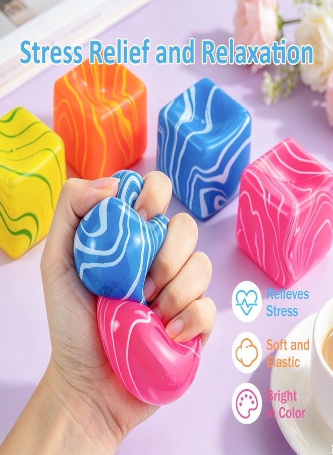 donciety Swirl Cube Squishy, 2.2in Fidget Toys Squishy Stress Cube Slow Rising for Adults Kids, Anxiety Relief, Small Squishy Toys for Classroom Prizes, Birthday Gifts, Party Favors (Blue) - Image 3