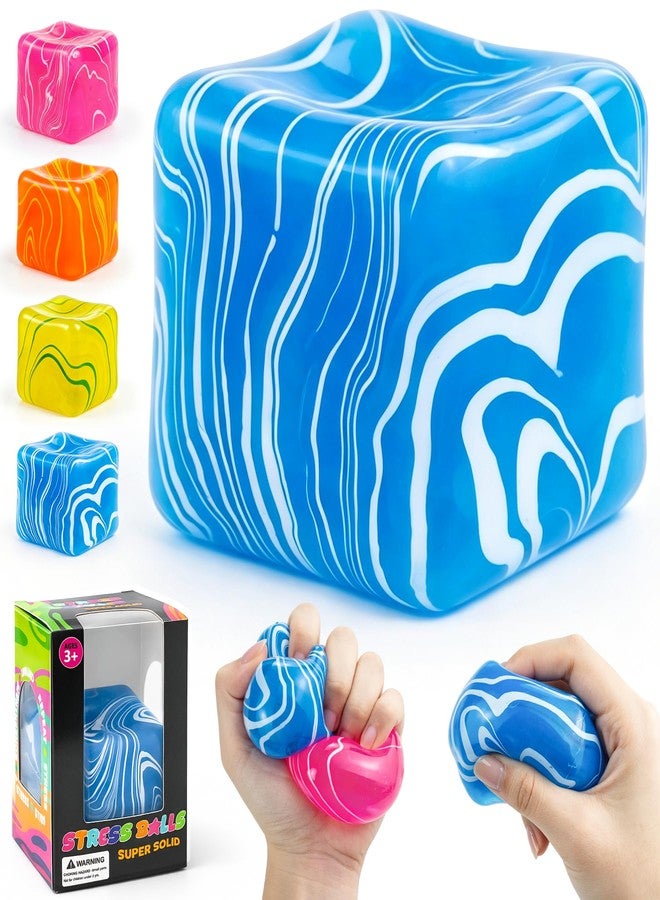 donciety Swirl Cube Squishy, 2.2in Fidget Toys Squishy Stress Cube Slow Rising for Adults Kids, Anxiety Relief, Small Squishy Toys for Classroom Prizes, Birthday Gifts, Party Favors (Blue) - Image 1