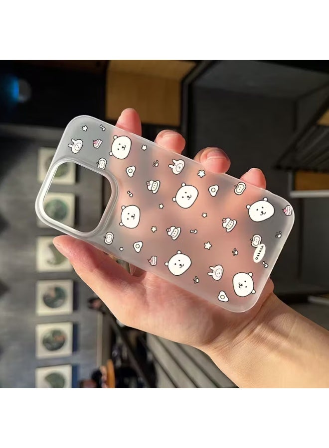 Temu A scratch-resistant phone case with a cute bear design, transparent and secure, cartoon design, high-quality color artwork, durable material, stylish and comfortable protection, compatible with iPhone 14. - Image 2