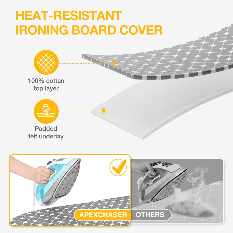 APEXCHASER Foldable Ironing Board, Tabletop Small Iron Board with Heat Resistant Covers, Portable Folding Mini Iron Table with Non-Slip Feet for Home, Laundry Rooms, Dorms, Travel Use, Yellow - Image 2