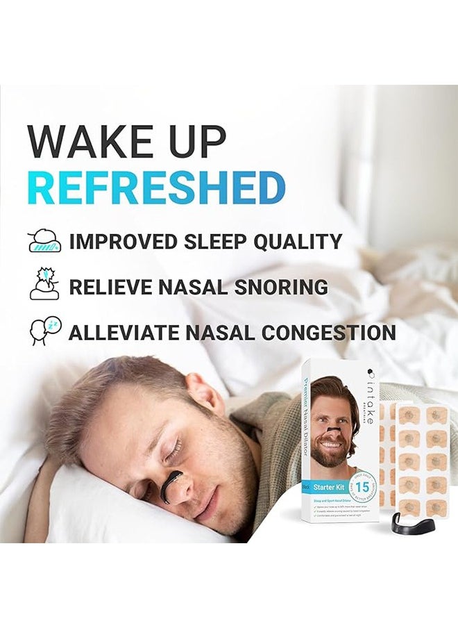 Generic - 15 Pairs Breathing Nasal Strip Starter Kit  Boost Oxygen Intake, Reduce Snoring, Improve Sleep Quality  Sweat Resistant  Safe Nasal Strips  Snoring Solution - Image 1