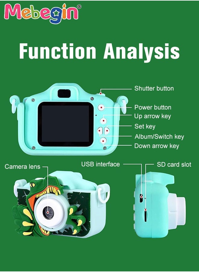 Dinosaur Shape Kids Toy Camera for Kids 1080P HD Toddler Digital Video Camera with 16G SD Card,Portable HD 48 Million Pixels Kids Selfie Camera Perfect Birthday Gifts Green - pzsku/ZFB80E8A782A36959FB38Z/45/_/1697092114/0999f47e-1a46-49bd-9c35-01112963442e