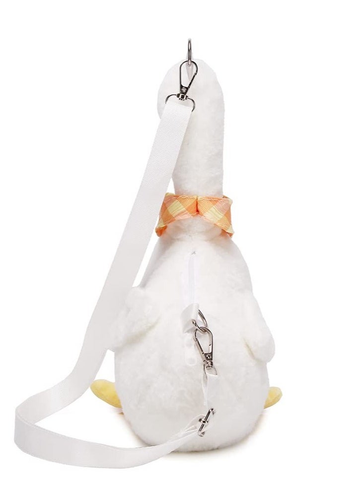 Generic Kawaii Plush Duck Crossbody Bag for Girls & Women, Soft Cartoon Coin Purse, Cute Animal Shoulder Bag, Adorable White Plush Handbag for Everyday Use  - Image 5