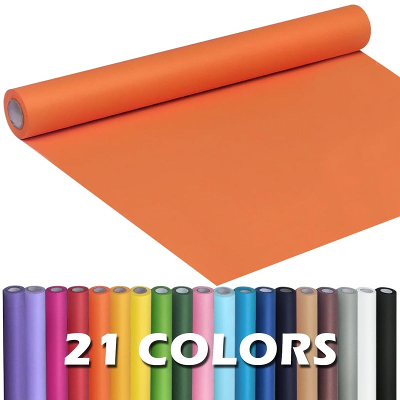 PH PERKHOMY PerkHomy OrangeRed Kraft Paper Roll 17.5" x 960" (80') for Gift Wrapping Bouquet Flower Art Painting Craft Writing Packaging Shipping 80GSM 55LB (OrangeRed, 17.5" x 80') - Image 1