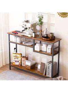 AGD Console Table with 4-Tier Storage Shelves, Entryway Side Table with Charging Station and Power Outlet for Living Room, Office, Home 120*30*90cm  - Image 1