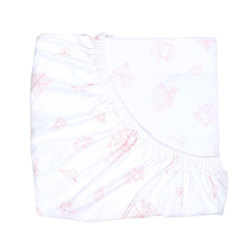Masilo 100% Organic Cotton Crib Fitted Sheets for Crib Mattress-Cradle Fitted Cot Sheet-Fits Upto 6" deep-All Round Elastic for Secure fit - Carnival Pink - Image 2
