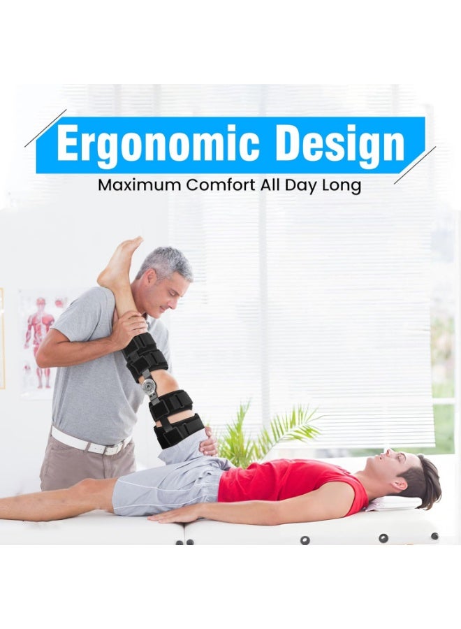 YelaJoy Hinged ROM Knee Brace with Side Stabilizers and  Locking Dials, Post Op Knee Immobilizer for Arthritis ACL, MCL and PCL, Meniscus Tear Injurie/Knee Pain Medical Orthopedic Support - Image 5