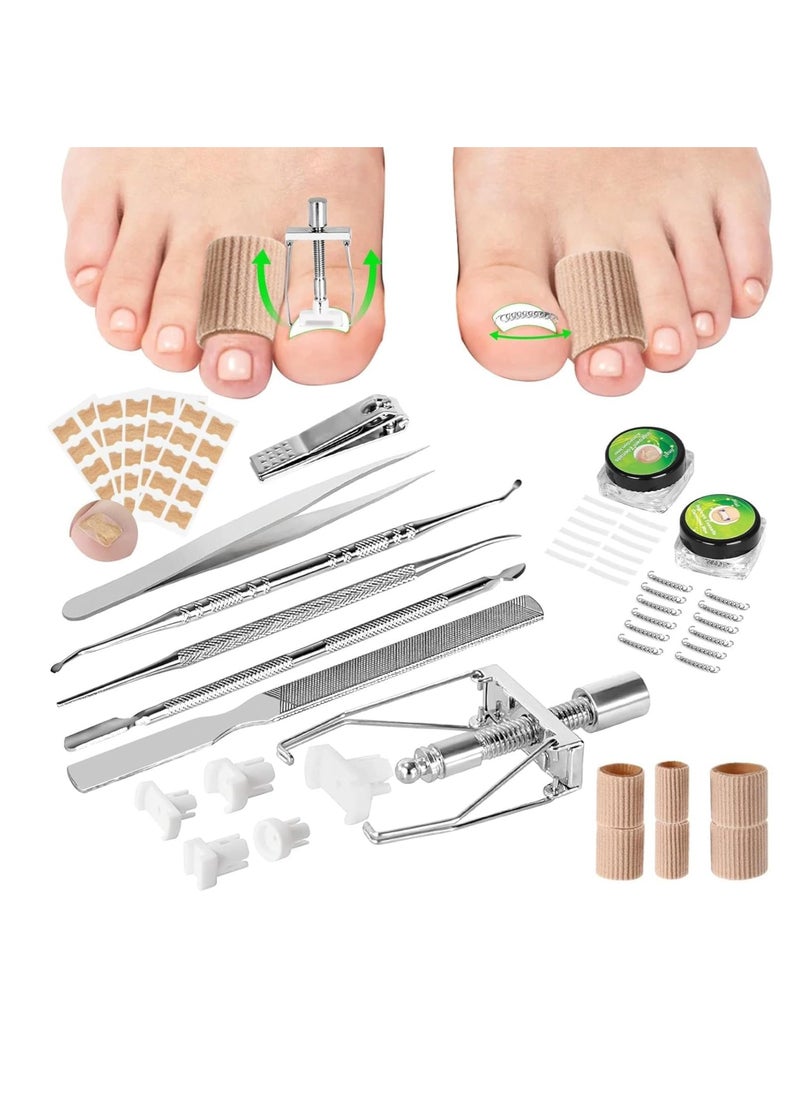 SYOSI - Ingrown Toenail Pain Treatment Tools Ingrown Toenail Removal Kit Toe Nail Pedicure Kit Podiatrist Ingrown Nail Corrector for Seniors Thick Nails 11 Pcs - Image 1
