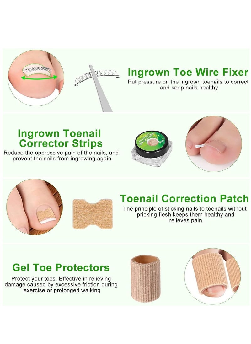 SYOSI - Ingrown Toenail Pain Treatment Tools Ingrown Toenail Removal Kit Toe Nail Pedicure Kit Podiatrist Ingrown Nail Corrector for Seniors Thick Nails 11 Pcs - Image 1