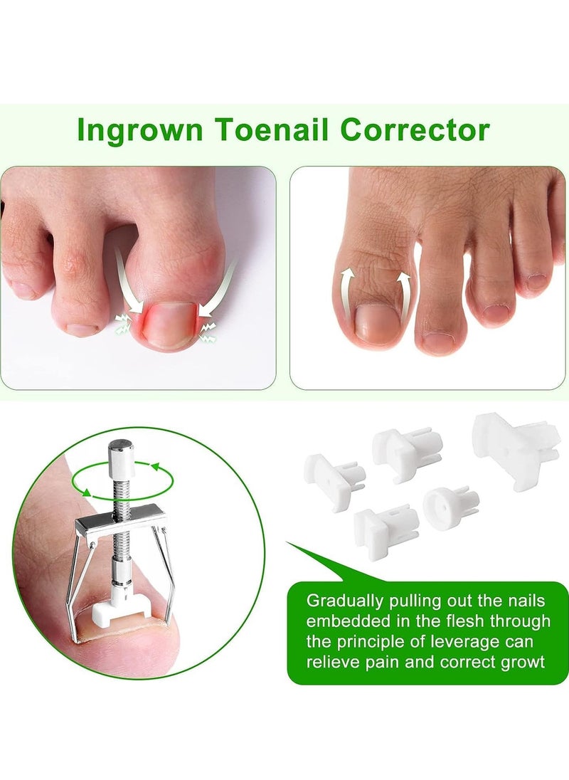 SYOSI - Ingrown Toenail Pain Treatment Tools Ingrown Toenail Removal Kit Toe Nail Pedicure Kit Podiatrist Ingrown Nail Corrector for Seniors Thick Nails 11 Pcs - Image 1
