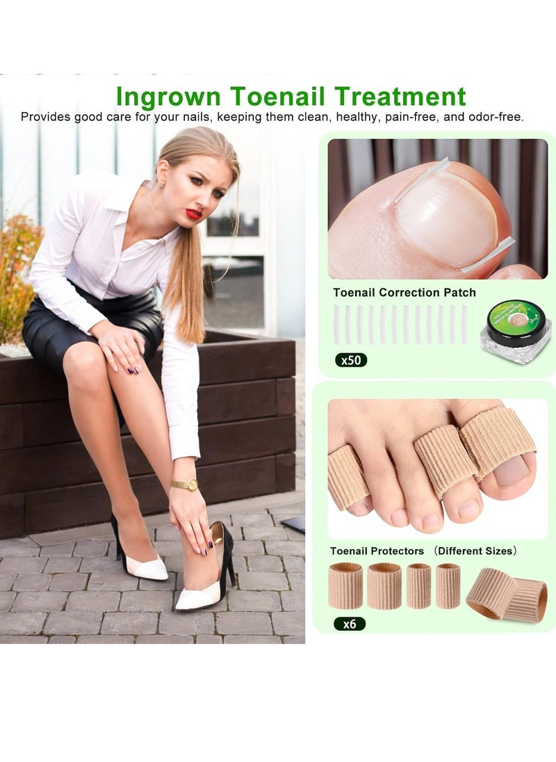 SYOSI - Ingrown Toenail Pain Treatment Tools Ingrown Toenail Removal Kit Toe Nail Pedicure Kit Podiatrist Ingrown Nail Corrector for Seniors Thick Nails 11 Pcs - Image 1