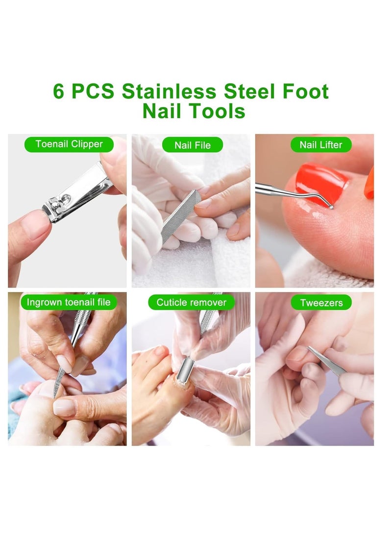 SYOSI - Ingrown Toenail Pain Treatment Tools Ingrown Toenail Removal Kit Toe Nail Pedicure Kit Podiatrist Ingrown Nail Corrector for Seniors Thick Nails 11 Pcs - Image 1