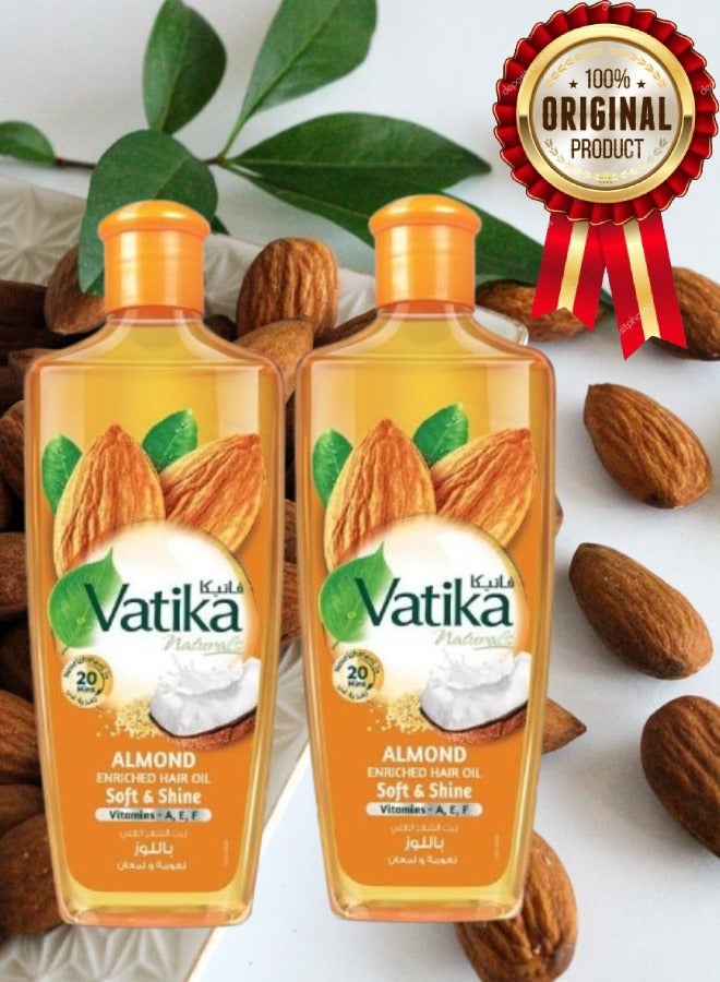 VATIKA 2 Pieces Vatika Almond Hair Oil Softness & Shine 200ML  - Image 1