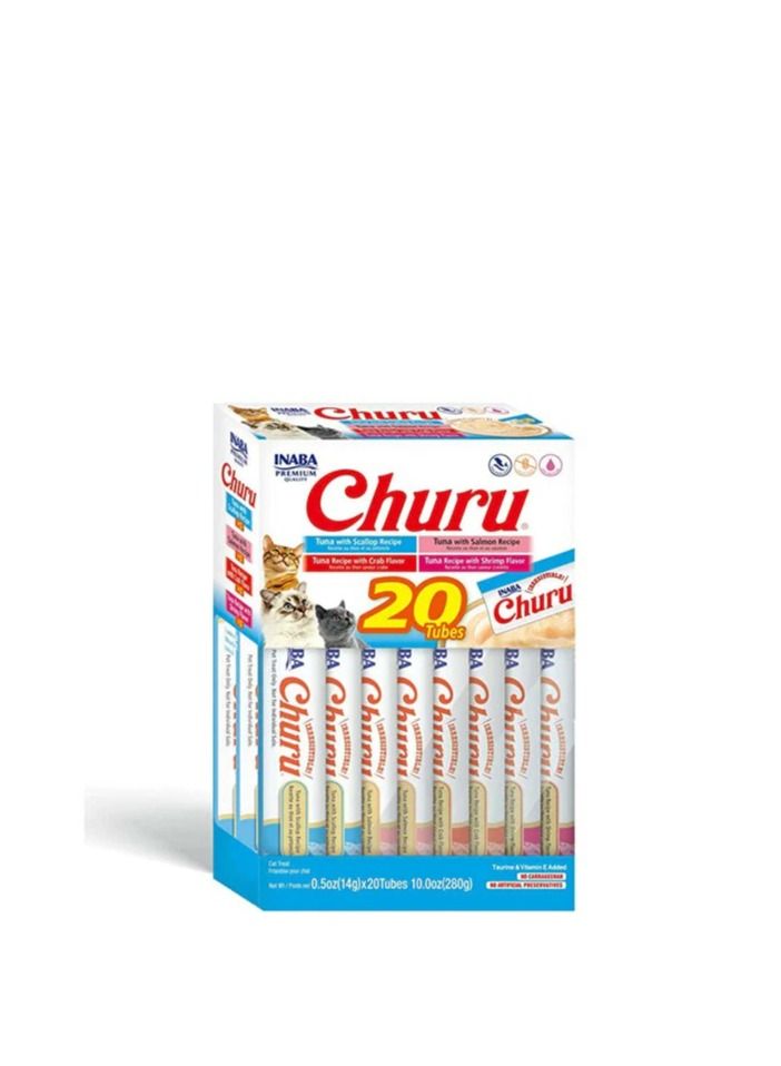INABA Churu tuna varieties bag treats for cats, 20 tubes×14g  - Image 1