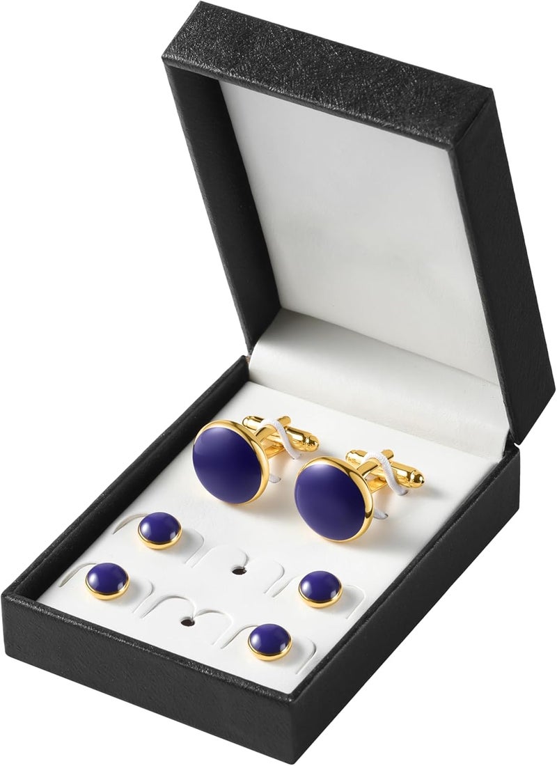 Zealmer 316L Stainless Steel Cufflinks Shirt Studs Business Wedding Gifts for Men - Image 2