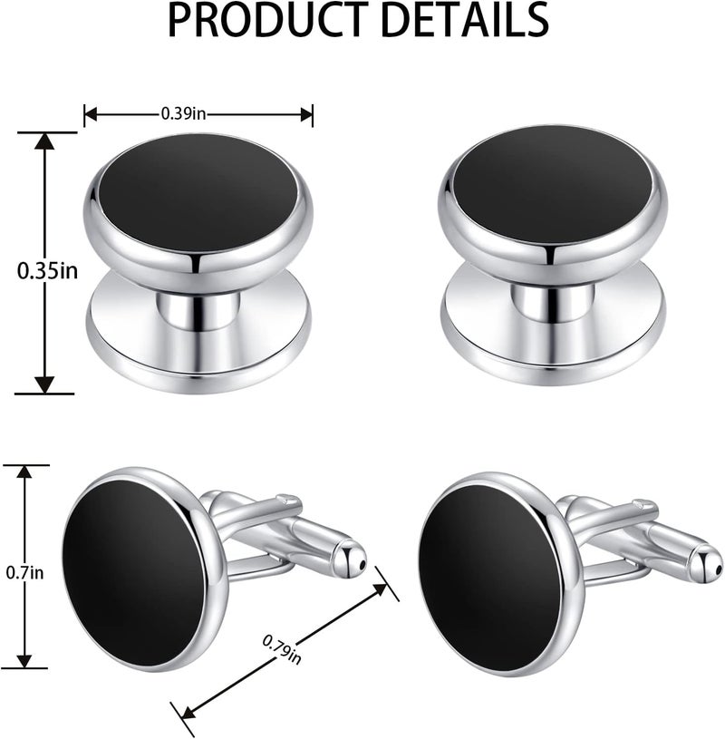 Zealmer 316L Stainless Steel Cufflinks Shirt Studs Business Wedding Gifts for Men - Image 5