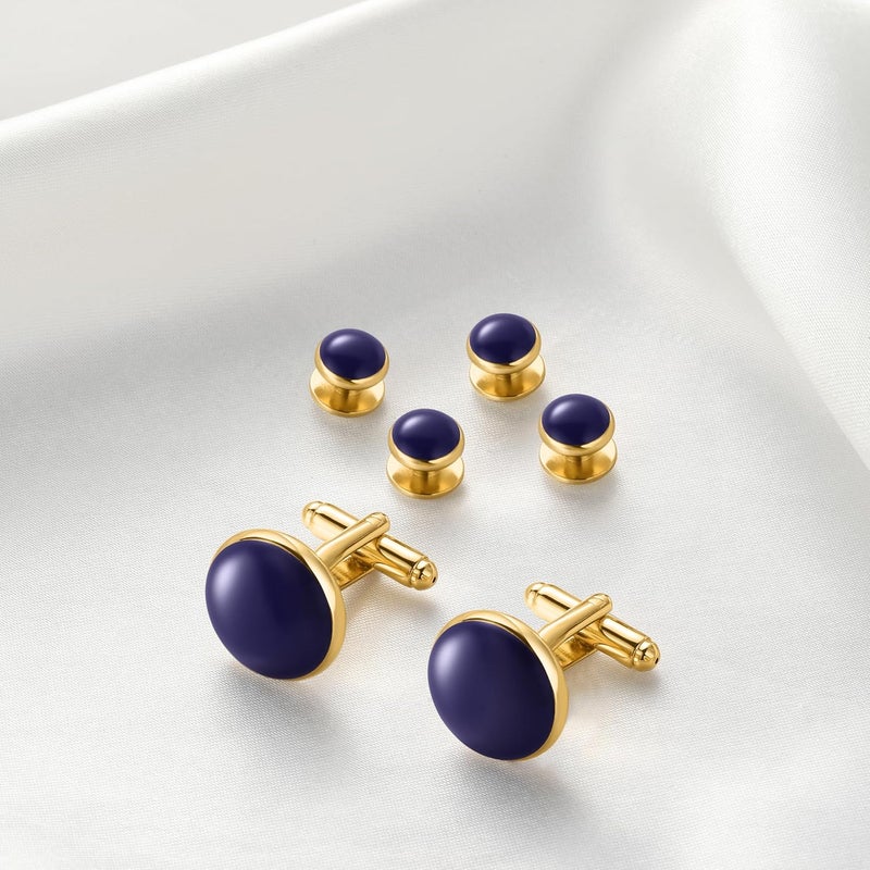 Zealmer 316L Stainless Steel Cufflinks Shirt Studs Business Wedding Gifts for Men - Image 3