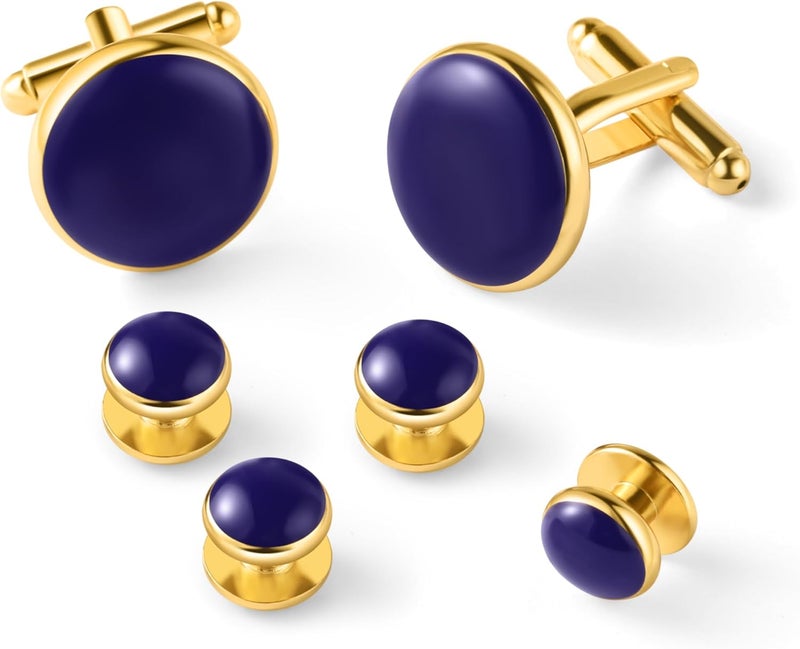 Zealmer 316L Stainless Steel Cufflinks Shirt Studs Business Wedding Gifts for Men - Image 1