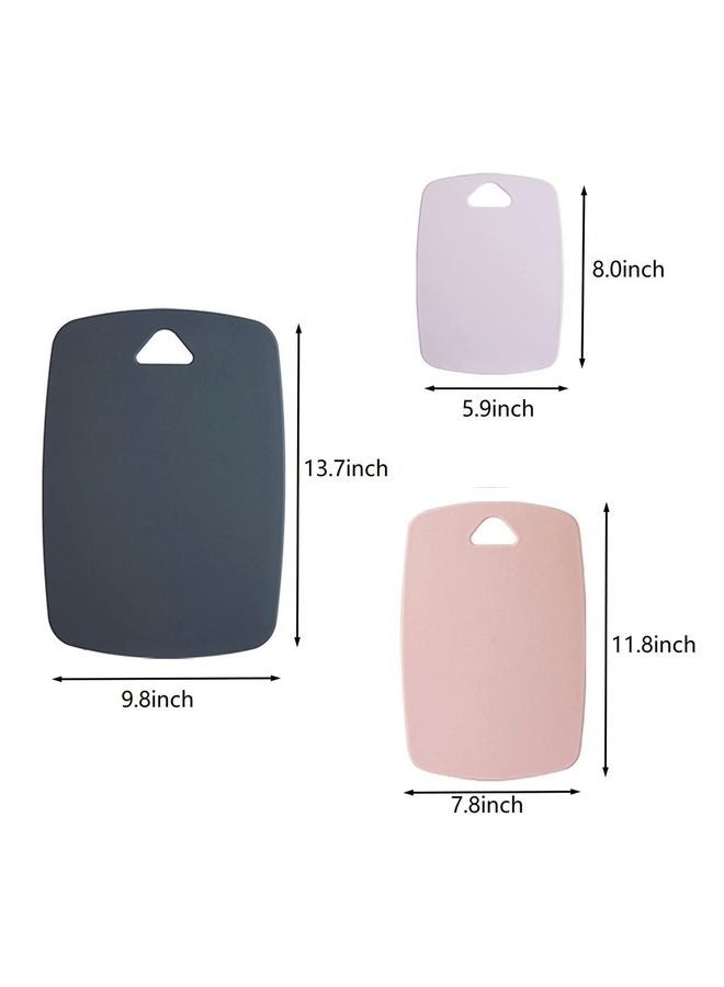 هومستر ألواح التقطيع للمطبخ، لوحة التقطيع البلاستيكية مجموعة من 3، ألواح تقطيع سميكة للحوم، والخضروات، والفواكه، مع مقبض الإمساك السهل، غسالة الأطباق آمنة - Image 2