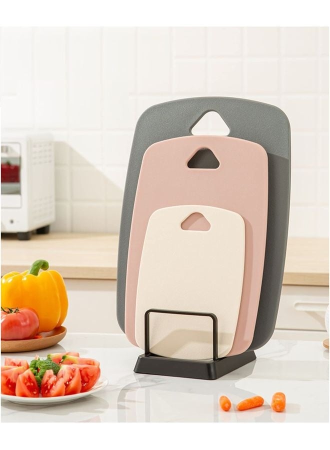 هومستر ألواح التقطيع للمطبخ، لوحة التقطيع البلاستيكية مجموعة من 3، ألواح تقطيع سميكة للحوم، والخضروات، والفواكه، مع مقبض الإمساك السهل، غسالة الأطباق آمنة - Image 3