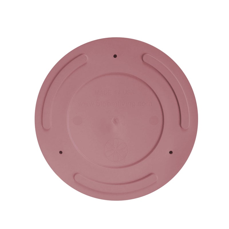 Bloem Mathers 12" Dusty Rose Round Modern Resin Garden Planter Pot with Drainage Holes and Removable Saucer Tray Included - Image 5
