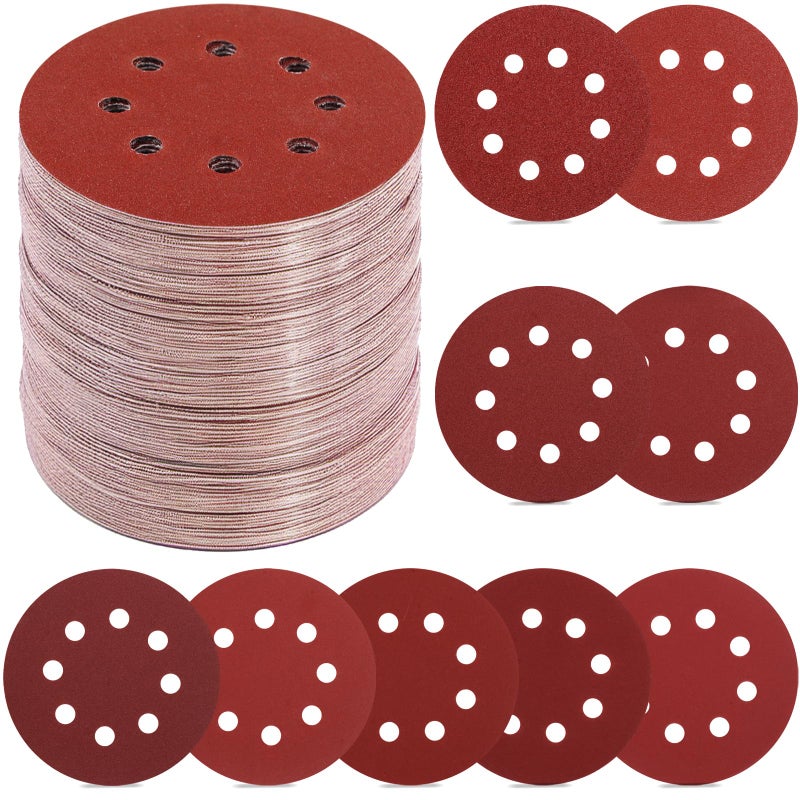 YNZDRWA 70 PCS 5 Inch Sanding Discs, 40 80 120 180 240 320 400 600 800 Grit Hook and Loop Sandpaper for Random Orbital Sander - Image 1