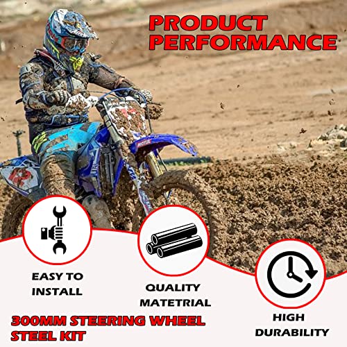 PRO BAT عجلة قيادة كارتينج برو بات 300 مم/11.8'' مجموعة فولاذية مع عمود تروس 420 مم/16.5'' بديل لعمود الربط لكارتينج كارت ATV UTV 110cc 125cc 140cc 150cc - Image 4