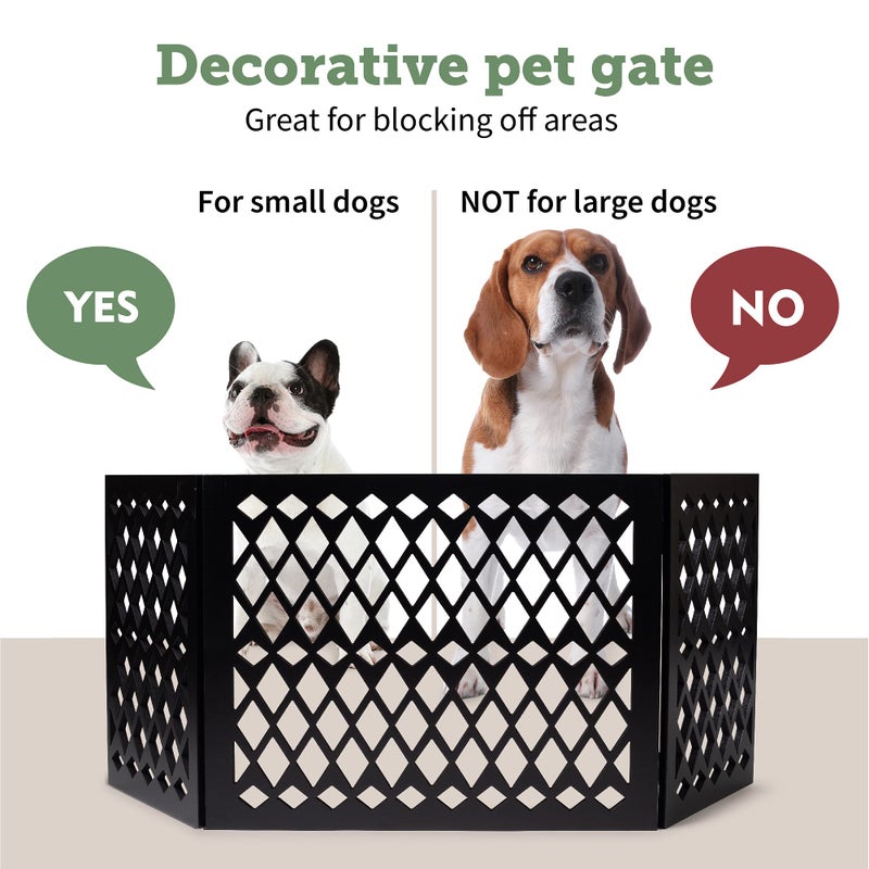 Hoovy Free Standing Pet Gate | Pet Gate for Small Dogs | Free Standing Dog Gate for Stairs | Freestanding Dog Gates for Doorways | Freestanding Pet Gates | Width 23.5-47 inch | Height 18.75 inch (Diamond) - Image 2