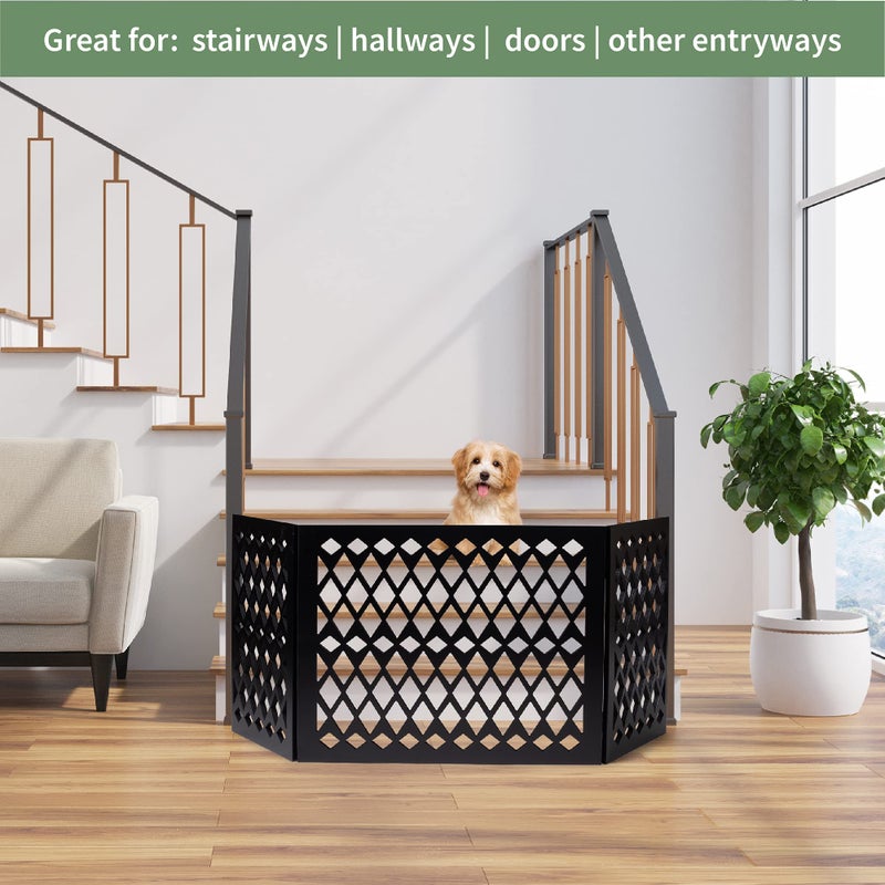 Hoovy Free Standing Pet Gate | Pet Gate for Small Dogs | Free Standing Dog Gate for Stairs | Freestanding Dog Gates for Doorways | Freestanding Pet Gates | Width 23.5-47 inch | Height 18.75 inch (Diamond) - Image 3