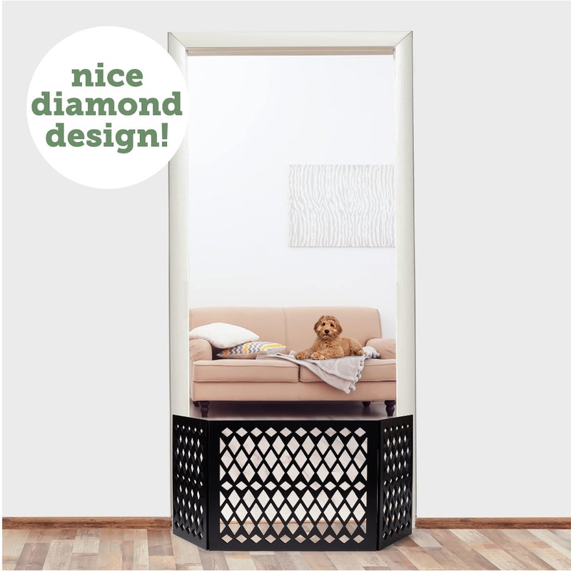 Hoovy Free Standing Pet Gate | Pet Gate for Small Dogs | Free Standing Dog Gate for Stairs | Freestanding Dog Gates for Doorways | Freestanding Pet Gates | Width 23.5-47 inch | Height 18.75 inch (Diamond) - Image 4
