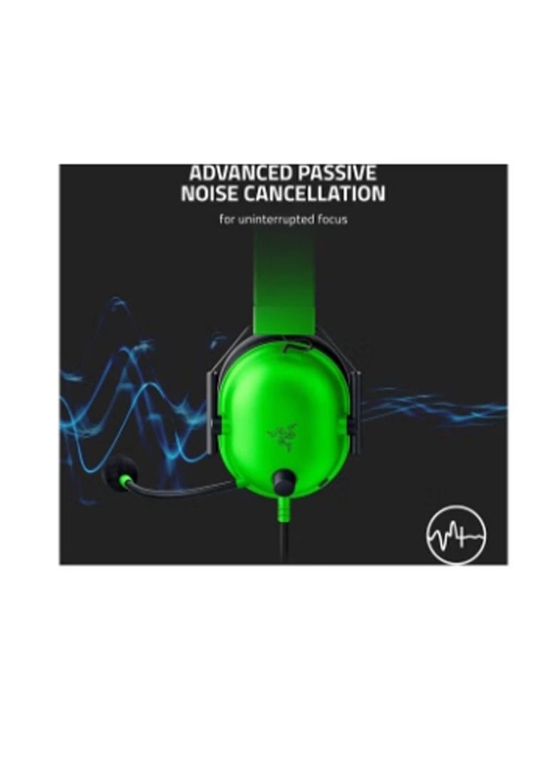 RAZER - Blackshark V2 X Gaming Headset: 7.1 Surround Sound 50mm Drivers Memory Foam Cushion For Pc, Ps4, Ps5, Switch, Xbox One, Xbox Series X & S, Mobile 3.5mm Audio Jack Green, Standard - Image 1