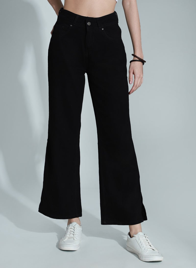 HIGH STAR Women Black Straight Fit High-Rise Jeans  - Image 3