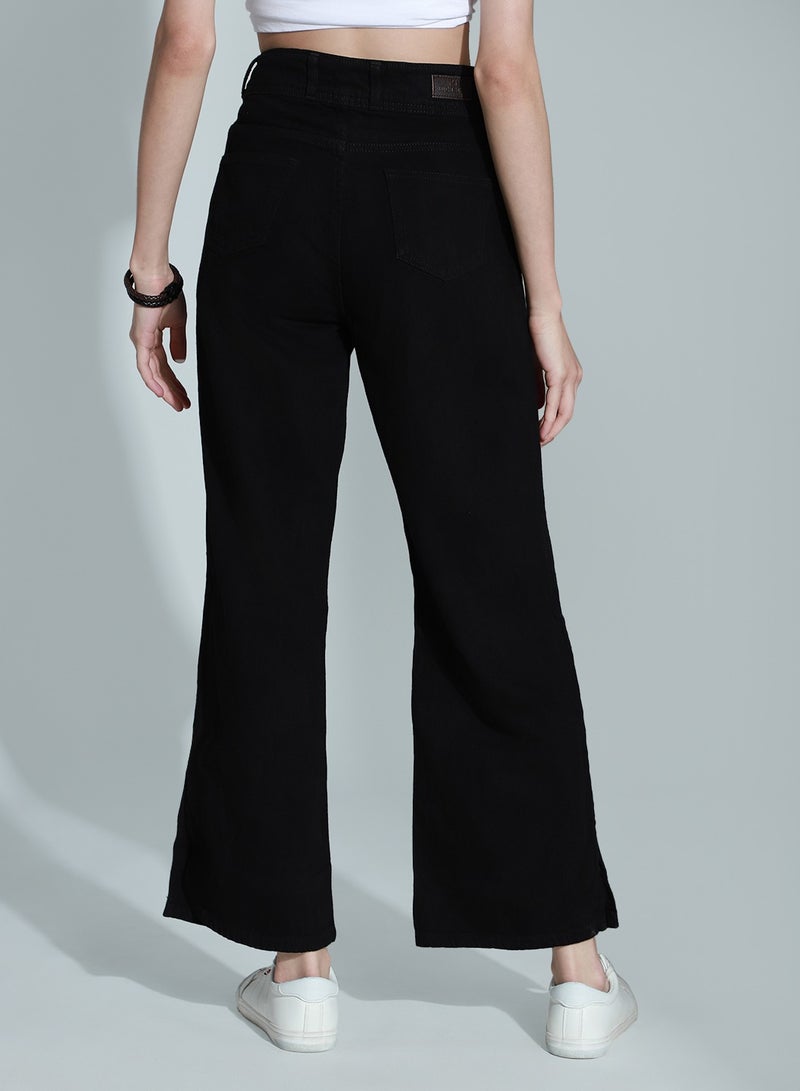 HIGH STAR Women Black Straight Fit High-Rise Jeans  - Image 4