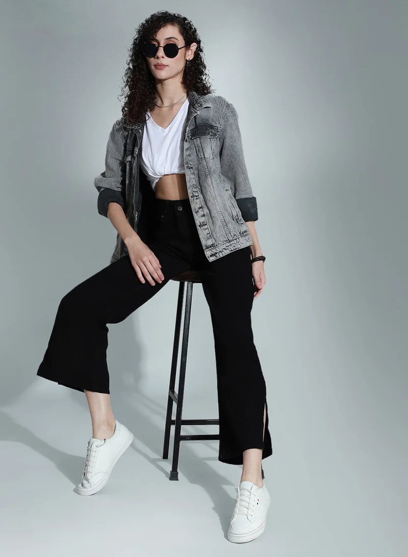HIGH STAR Women Black Straight Fit High-Rise Jeans