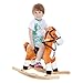 Qaba Kids Plush Toy Rocking Horse Ride on with Realistic Sounds Brown - Image 3