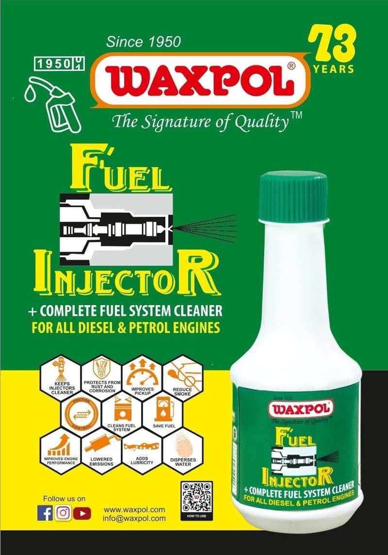 Waxpol Fuel Injector Cleaner 250 ml | Petrol & Diesel Engine Cleaner | Removes Carbon Deposits | Improves Mileage & Engine Performance | Suitable for Cars & Bikes - Image 2