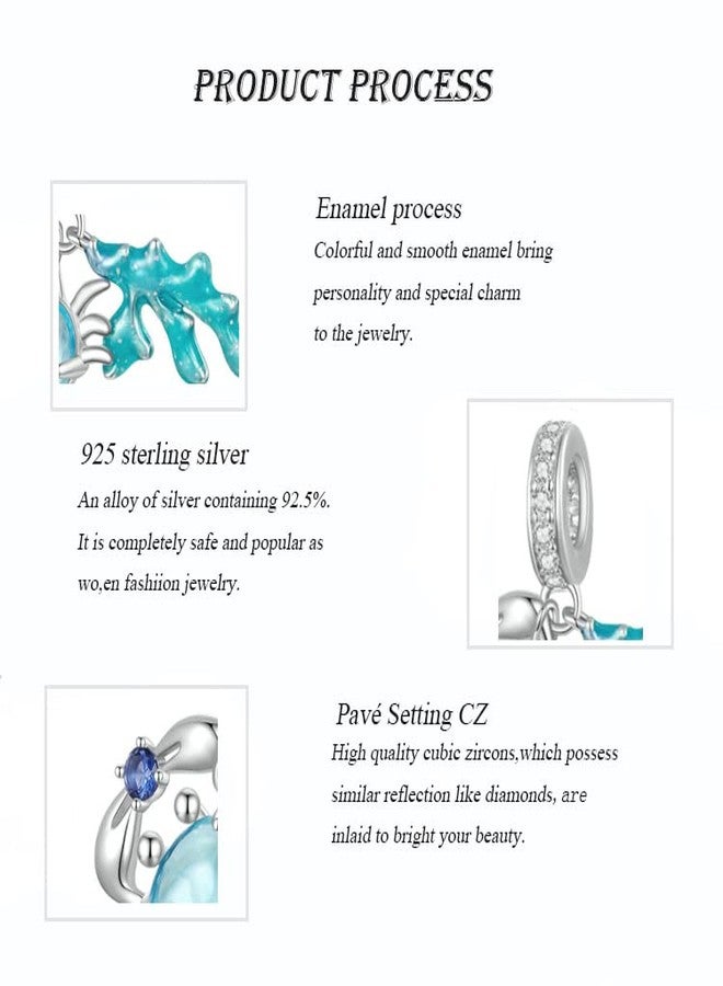 ARTCHARM Crab Charm Seagrass Bead Blue Beach Waves Beads Pearl Beads Fit Original Bracelet DIY Neckalce - Image 4