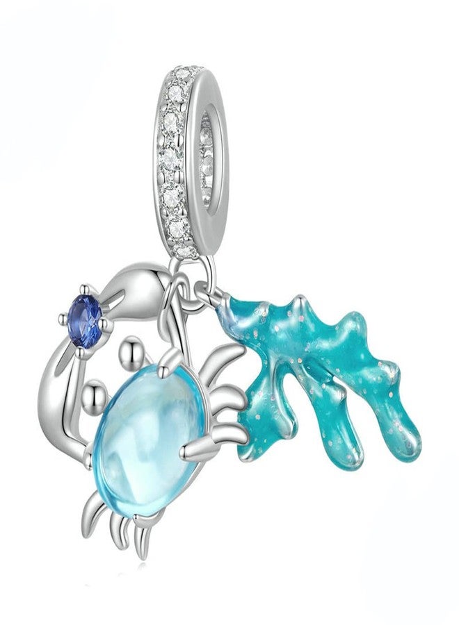 ARTCHARM Crab Charm Seagrass Bead Blue Beach Waves Beads Pearl Beads Fit Original Bracelet DIY Neckalce - Image 1