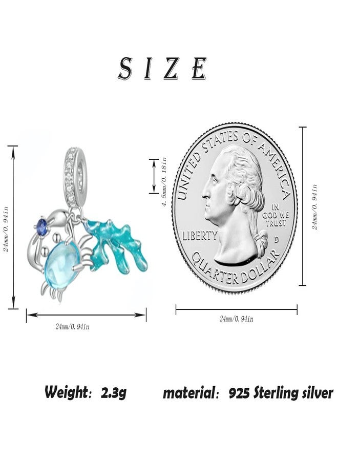 ARTCHARM Crab Charm Seagrass Bead Blue Beach Waves Beads Pearl Beads Fit Original Bracelet DIY Neckalce - Image 2