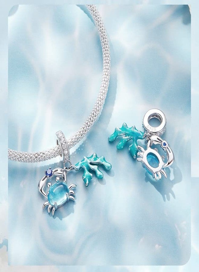 ARTCHARM Crab Charm Seagrass Bead Blue Beach Waves Beads Pearl Beads Fit Original Bracelet DIY Neckalce - Image 3