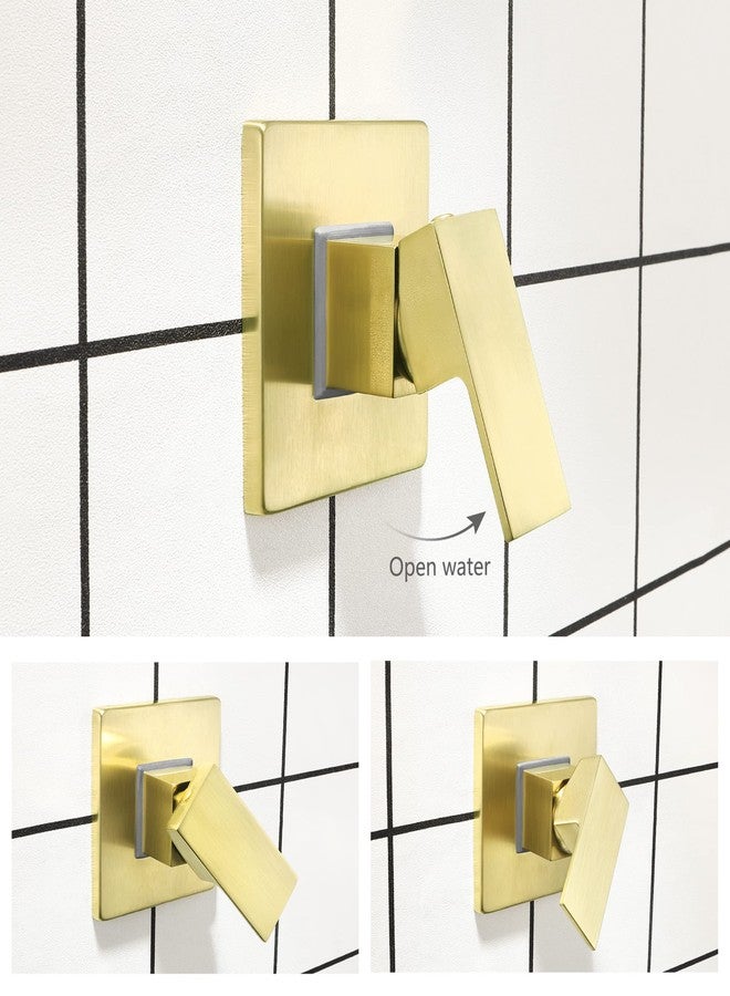 SKOWLL Shower Valve Kit Brushed Gold Shower Handle Valve Trim Kit, Wall Mount Single Function Shower Mixer Control Valve Kit Rough-in Valves Included - Image 2
