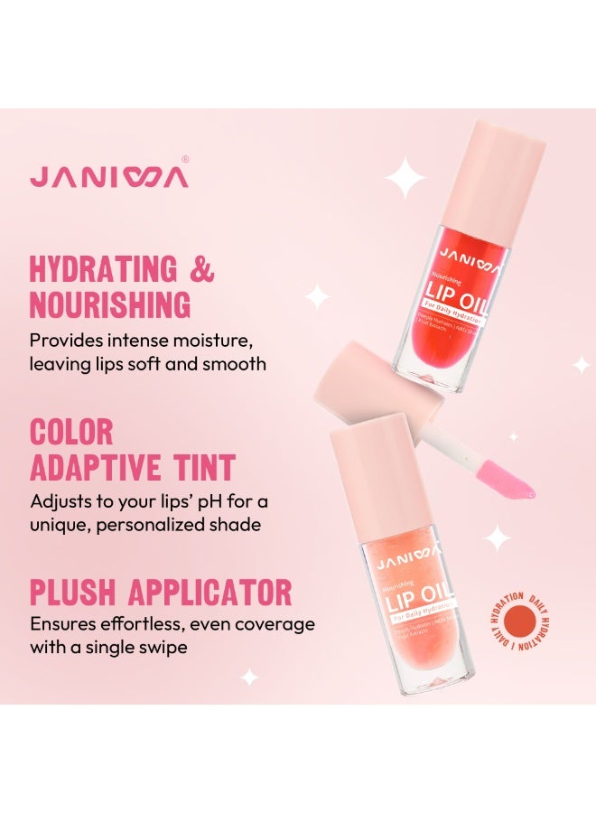 JANIWA Hydrating Lip Oil Gloss with Sweet Cherry Seed Olive Oil and Vitamin E Lightweight Non Sticky Lip Care Oil for Daily Use Rosy Tint - Image 5