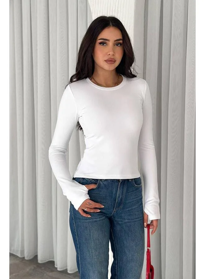 Noa Noa Women’s Mesh-Textured Long Sleeve Blouse – Light & Bold Style