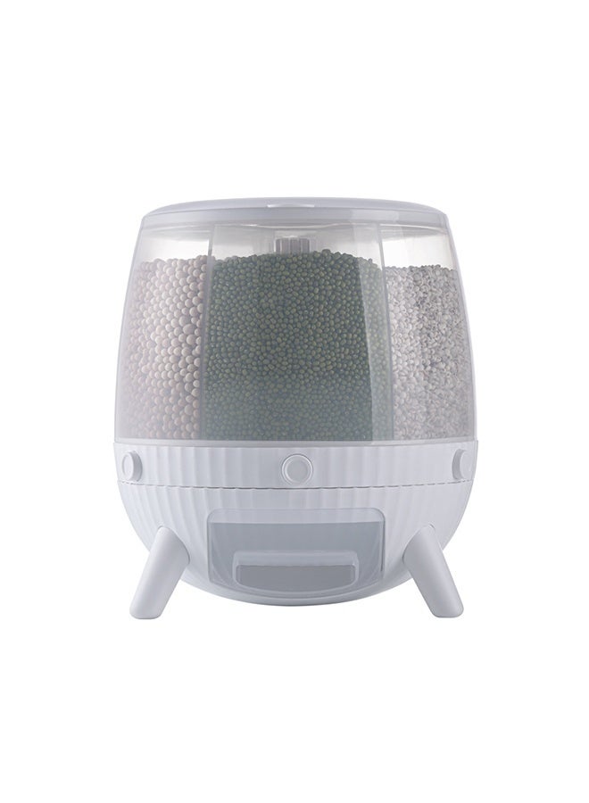 JCB CHIC موزع حاويات تخزين الحبوب، موزع طعام يدور 360 درجة، دلو طعام دائري، حاوية تخزين أرز شفافة، صندوق تخزين فواكه جافة قابل للدوران، خزان للمطبخ المنزلي - Image 5