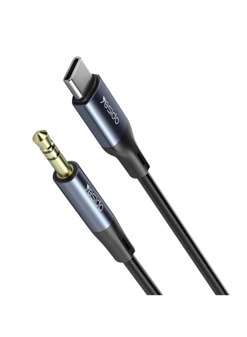 Yesido Type C to Audio 3.5mm Cable, Black, Yesido YAU42 - Image 1
