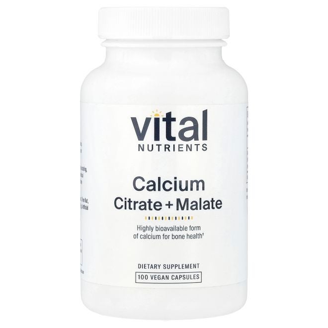 Vital Nutrients Calcium Citrate + Malate 100 Vegan Capsules (150 mg per Capsule) - Image 1