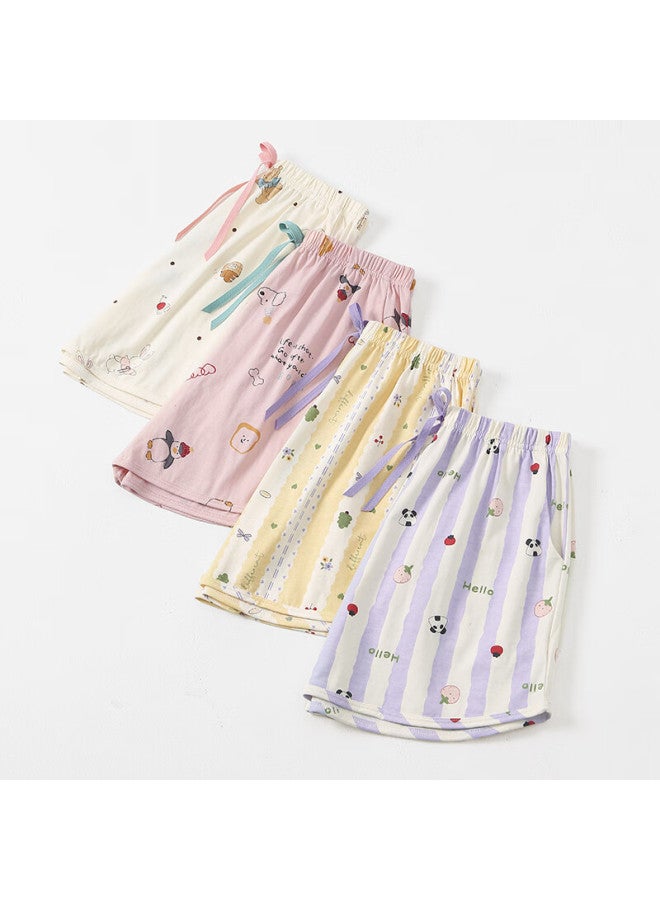 Fenton Fenteng Women's Summer Cotton Thin Breathable Shorts Casual Loose Home Pants Single Pants Lavender Purple XL - Image 5